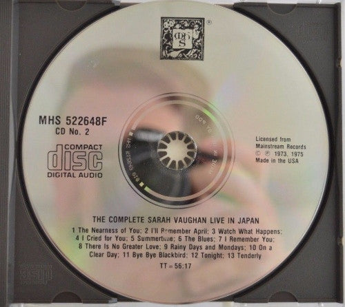 Sarah Vaughan : The Complete Sarah Vaughan Live In Japan (2xCD, RE)