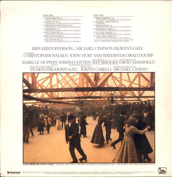 David Mansfield : Heaven's Gate (United Artists Motion Picture Soundtrack) (LP, Album)