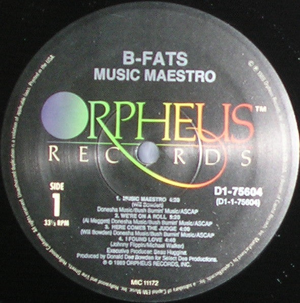 B-Fats : Music Maestro (LP, Album)