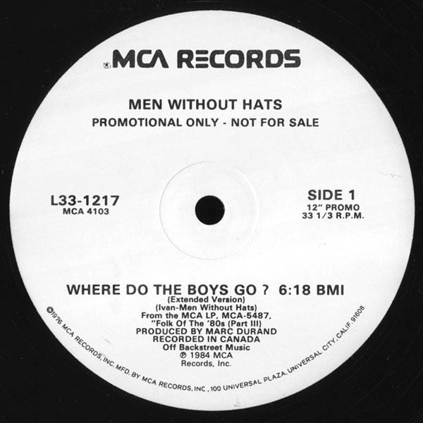Men Without Hats : Where Do The Boys Go? (12", Promo)