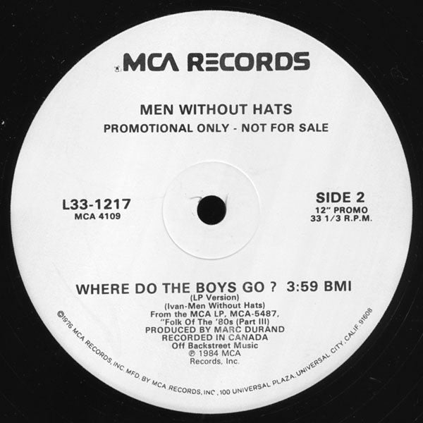 Men Without Hats : Where Do The Boys Go? (12", Promo)