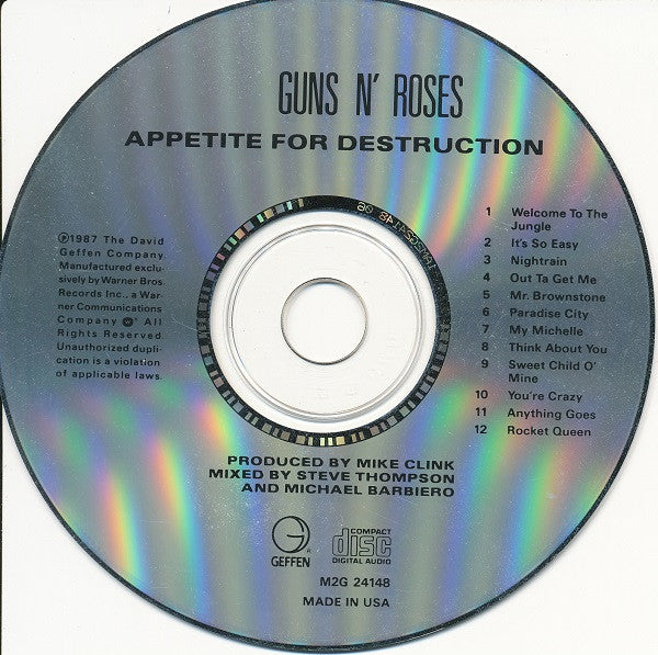 Guns N' Roses : Appetite For Destruction (CD, Album, Club, Rev)