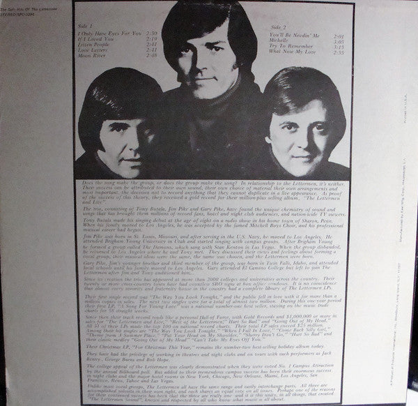 The Lettermen : The Soft Hits Of The Lettermen (LP, Comp)