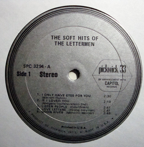 The Lettermen : The Soft Hits Of The Lettermen (LP, Comp)