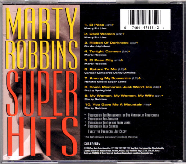 Marty Robbins : Super Hits (CD, Comp, RP)