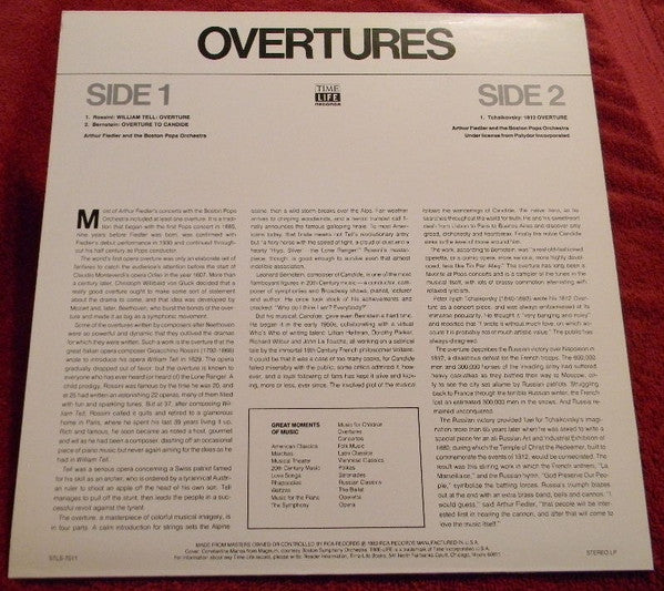Arthur Fiedler And The Boston Pops Orchestra : Overtures ; Great Moments Of Music Volume 11 (LP, Comp)