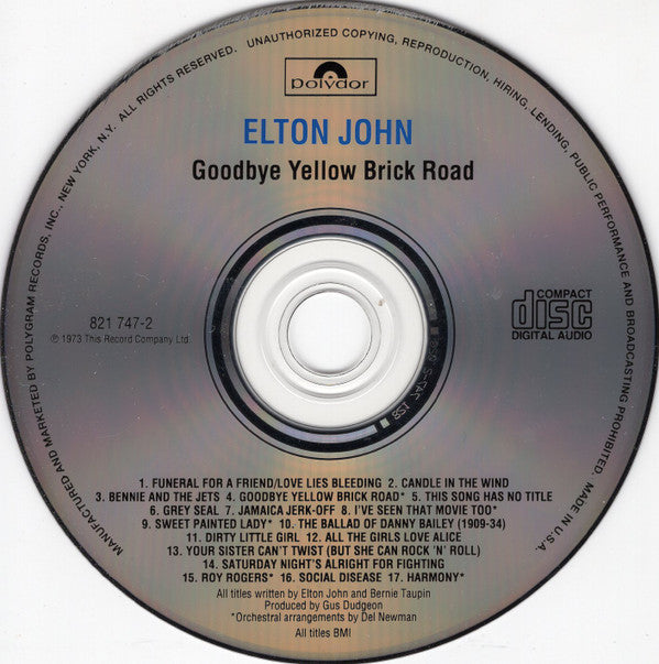 Elton John : Goodbye Yellow Brick Road (CD, Album, RE, RM)