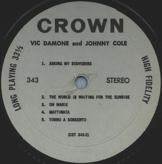 Vic Damone And Johnny Cole : Vic Damone And Johnny Cole (LP)