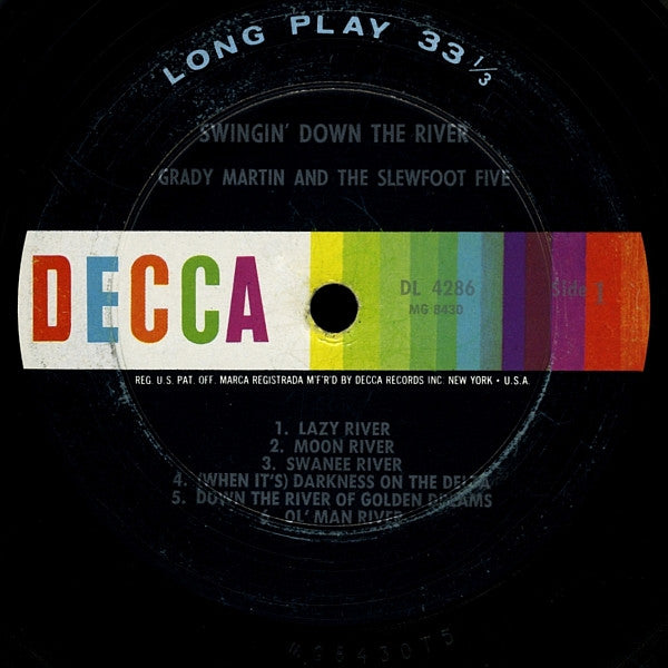 Grady Martin And The Slew Foot Five : Swingin' Down The River (LP, Album, Mono)