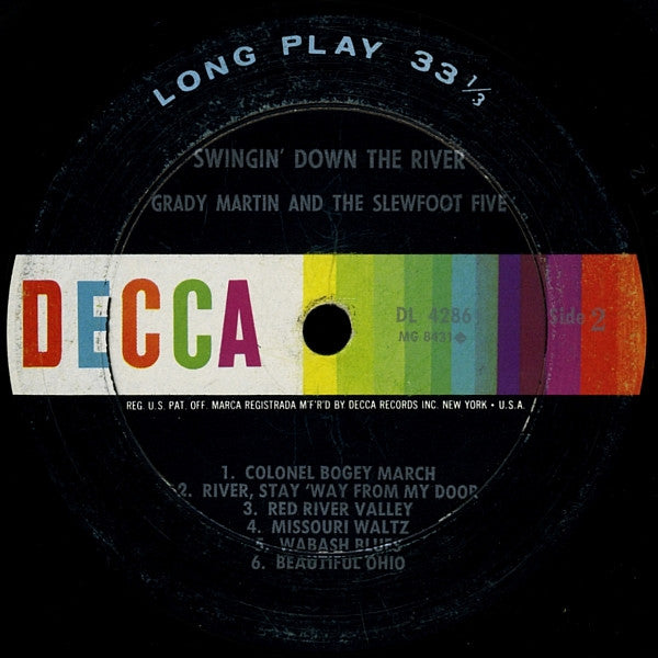 Grady Martin And The Slew Foot Five : Swingin' Down The River (LP, Album, Mono)