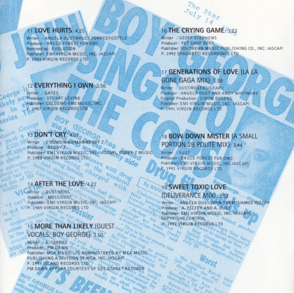 Boy George and Culture Club : At Worst... The Best Of (CD, Comp, Club)