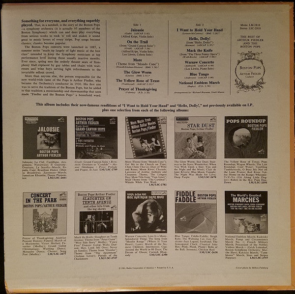 Arthur Fiedler And The Boston Pops Orchestra : The Best Of Arthur Fiedler And The Boston Pops (LP, Comp)