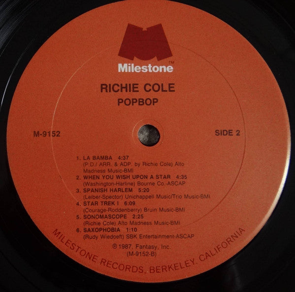 Richie Cole : Popbop (LP, Album)