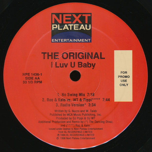 The Original : I Luv U Baby (12", Promo)