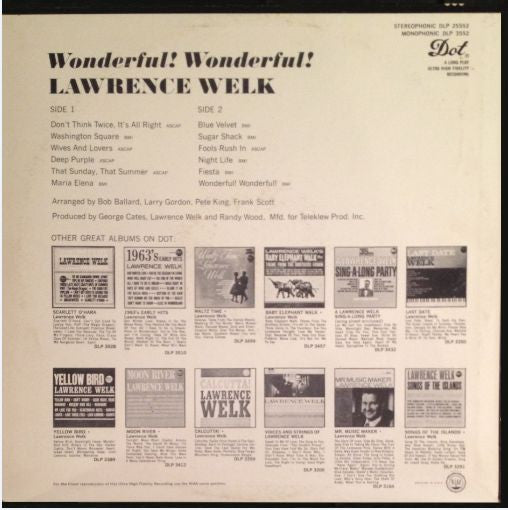 Lawrence Welk : Wonderful! Wonderful! (LP, Album)