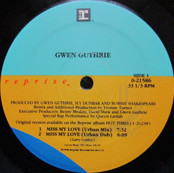 Gwen Guthrie : Miss My Love (12", Maxi)