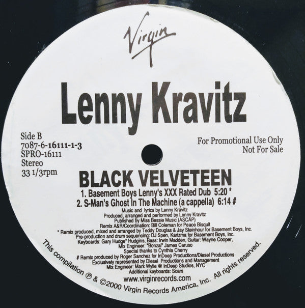 Lenny Kravitz : Black Velveteen (12", Promo)