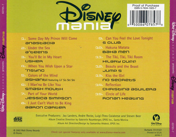 Various : Disneymania (CD, Album, Comp)