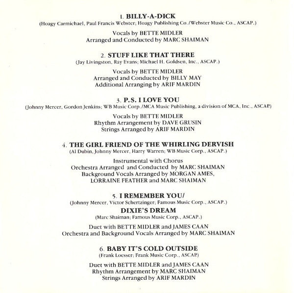 Bette Midler : For The Boys (Music From The Motion Picture) (CD, Album)