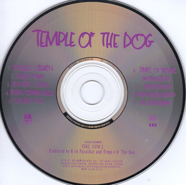Temple Of The Dog : Temple Of The Dog (CD, Album)