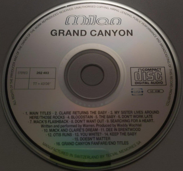 James Newton Howard : Grand Canyon (Music From The Original Motion Picture Soundtrack) (CD, Album)