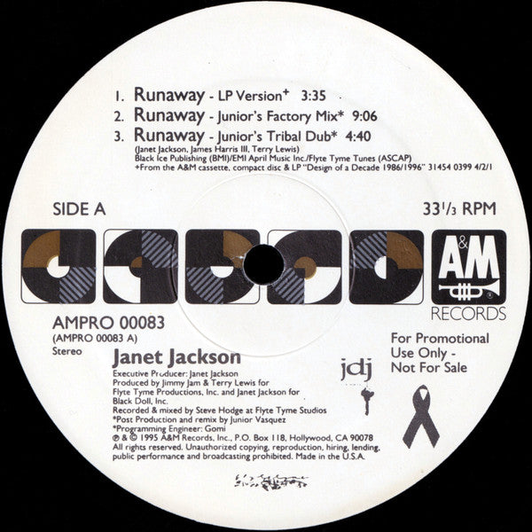 Janet Jackson : Runaway / When I Think Of You (2x12", Promo)