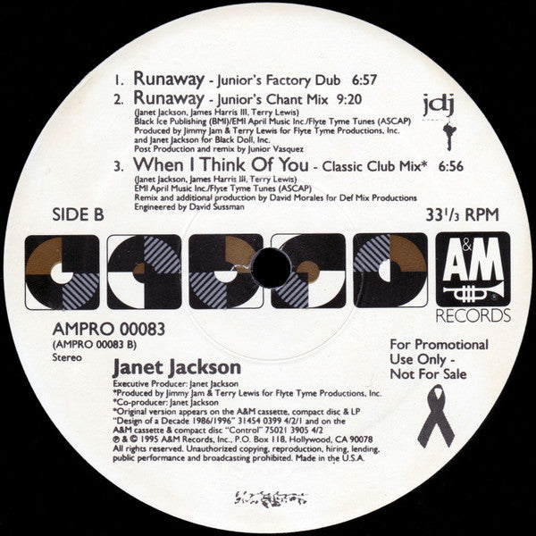 Janet Jackson : Runaway / When I Think Of You (2x12", Promo)