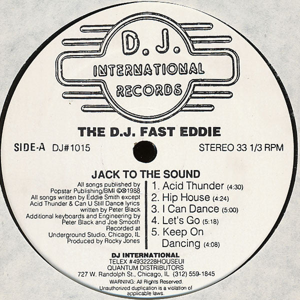 "Fast" Eddie Smith : Jack To The Sound (LP, Album)