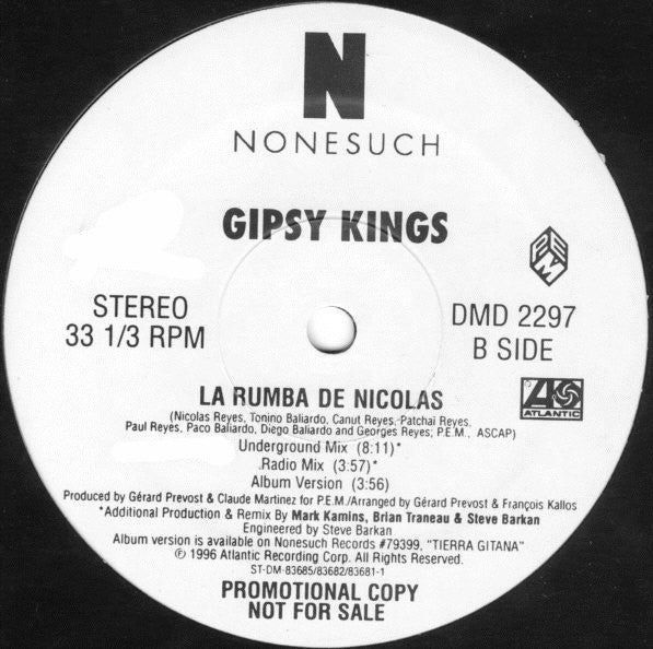 Gipsy Kings : La Rumba De Nicolas (12", Promo)
