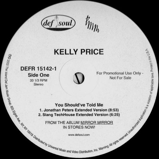 Kelly Price : You Should've Told Me (12", Promo)
