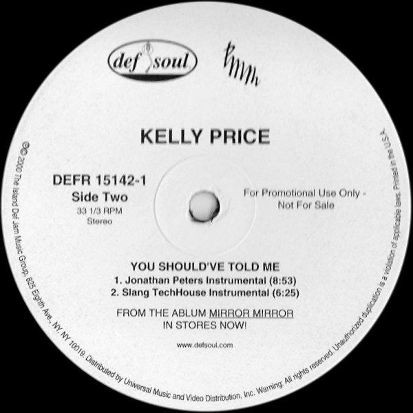 Kelly Price : You Should've Told Me (12", Promo)