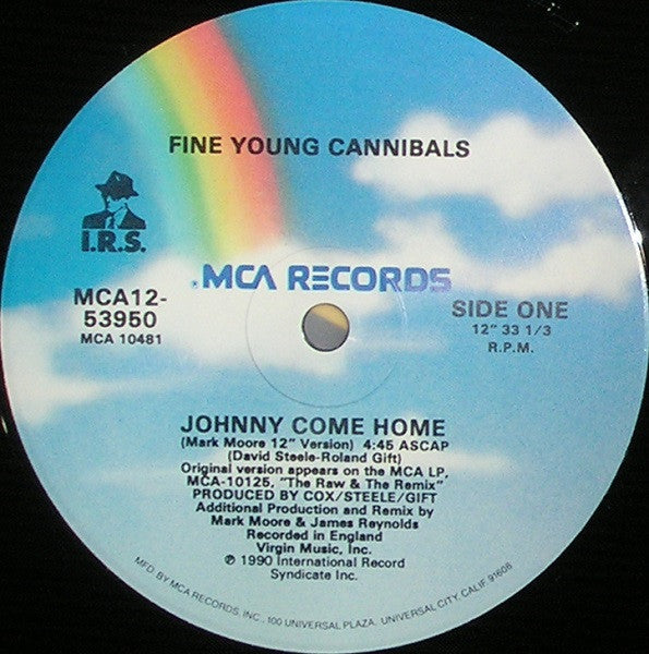 Fine Young Cannibals : Johnny Come Home (Mark Moore 12" Version) (12", Single)