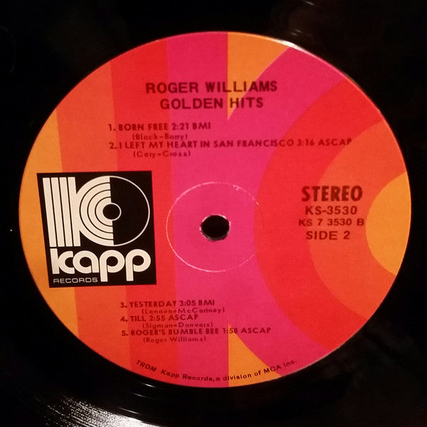 Roger Williams (2) : Golden Hits (LP, Comp, RE)