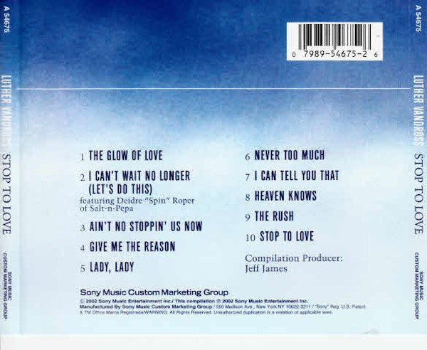 Luther Vandross : Stop To Love (CD, Comp)