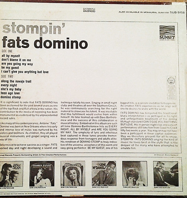 Fats Domino : Stompin' (LP, Comp)