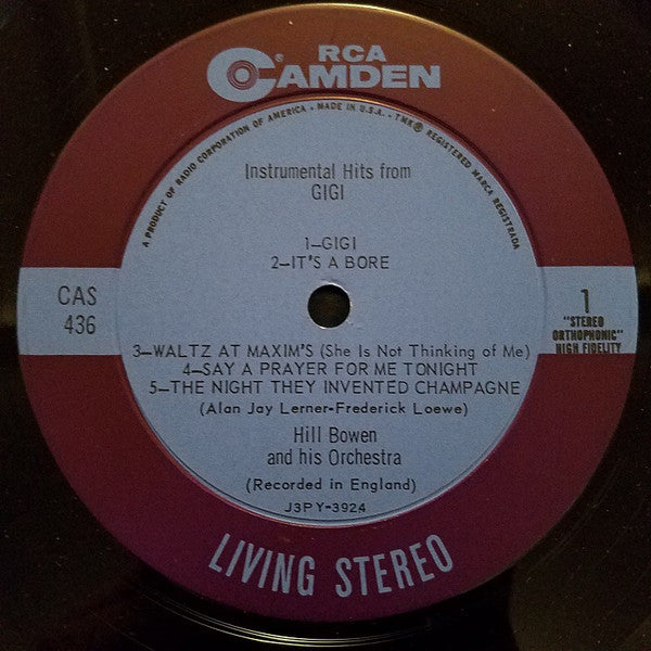 Hill Bowen And His Orchestra : Instrumental Hits From Lerner & Loewe's Gigi (LP)