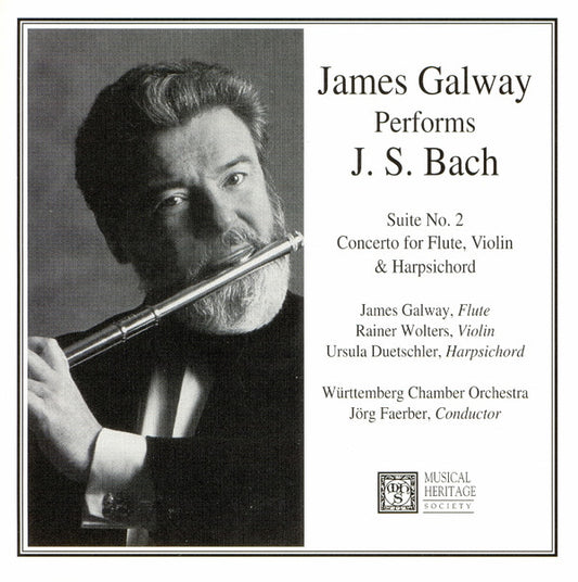 James Galway Performs Johann Sebastian Bach - Jörg Faerber, Württembergisches Kammerorchester : Suite No. 2 Concerto For Flute, Violin, & Harpsichord (CD, Album)