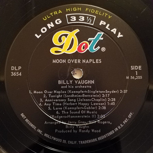 Billy Vaughn : Moon Over Naples (LP, Album, Mono)