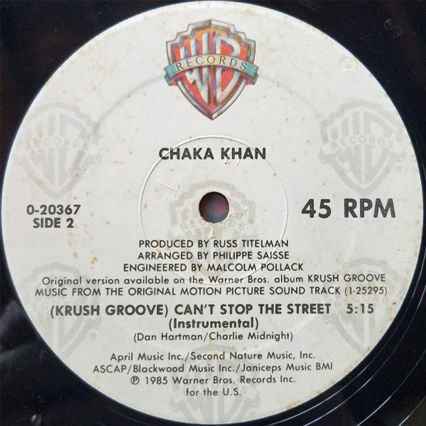 Chaka Khan : (Krush Groove) Can't Stop The Street (12", Maxi)