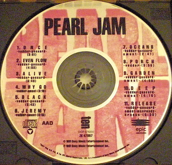 Pearl Jam : Ten (CD, Album, RP, Son)