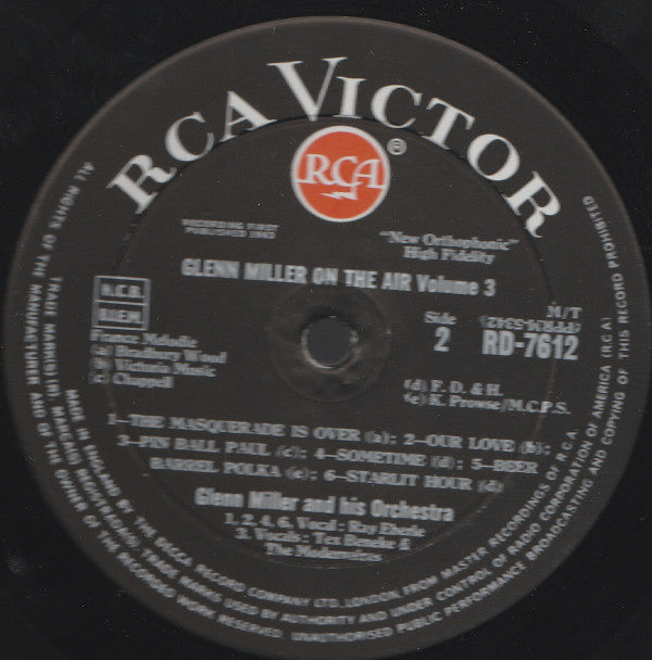 Glenn Miller : On The Air Volume 3 (LP, Mono)