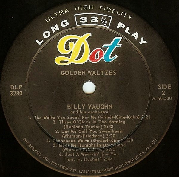 Billy Vaughn And His Orchestra : Golden Waltzes (LP, Mono)