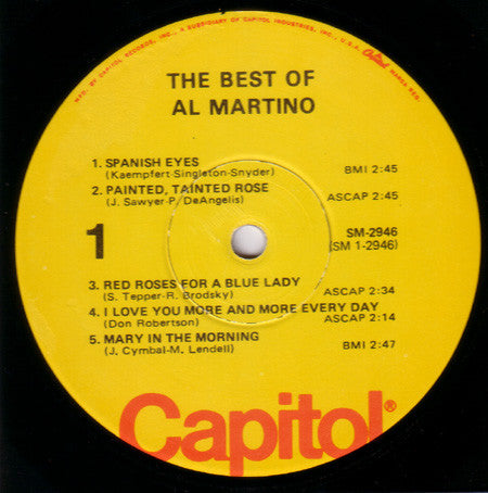 Al Martino : The Best Of Al Martino (LP, Comp, RE)