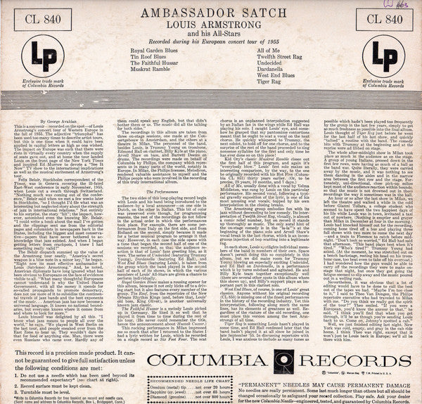 Louis Armstrong And His All-Stars : Ambassador Satch (LP, Album, Mono, Hol)