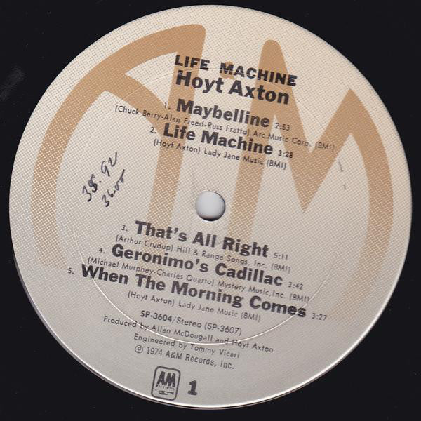 Hoyt Axton : Life Machine (LP, Album, Mon)