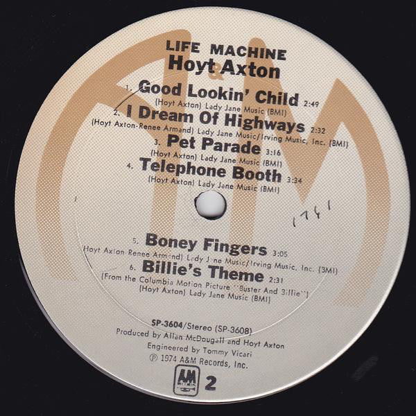Hoyt Axton : Life Machine (LP, Album, Mon)