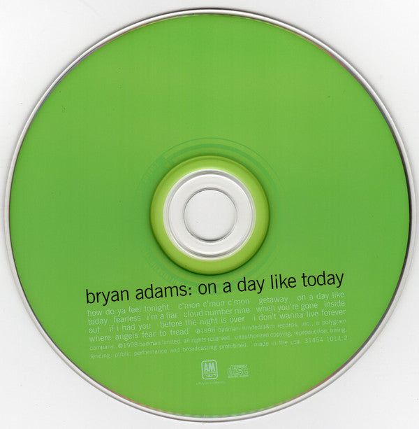 Bryan Adams : On A Day Like Today (CD, Album, PMD)