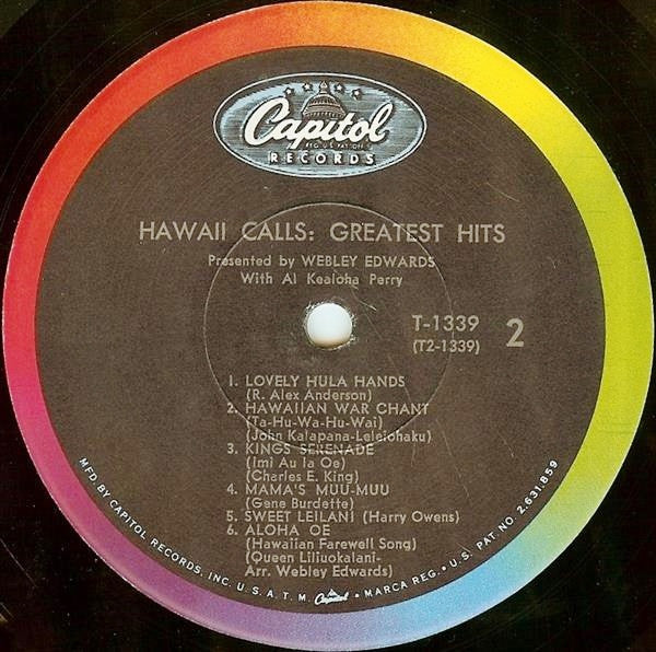 Webley Edwards With Al Kealoha Perry : Hawaii Calls: Greatest Hits (LP, Album, Mono)