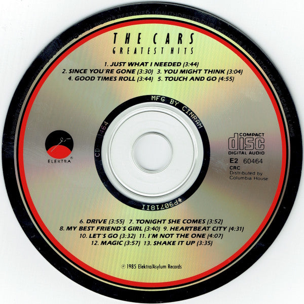 The Cars : The Cars Greatest Hits (CD, Comp, Club)