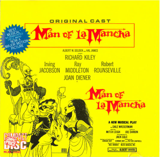 "Man Of La Mancha" Original Broadway Cast, Richard Kiley, Joan Diener, Irving Jacobson, Robert Rounseville, Ray Middleton : Man Of La Mancha (CD, Album, RE)